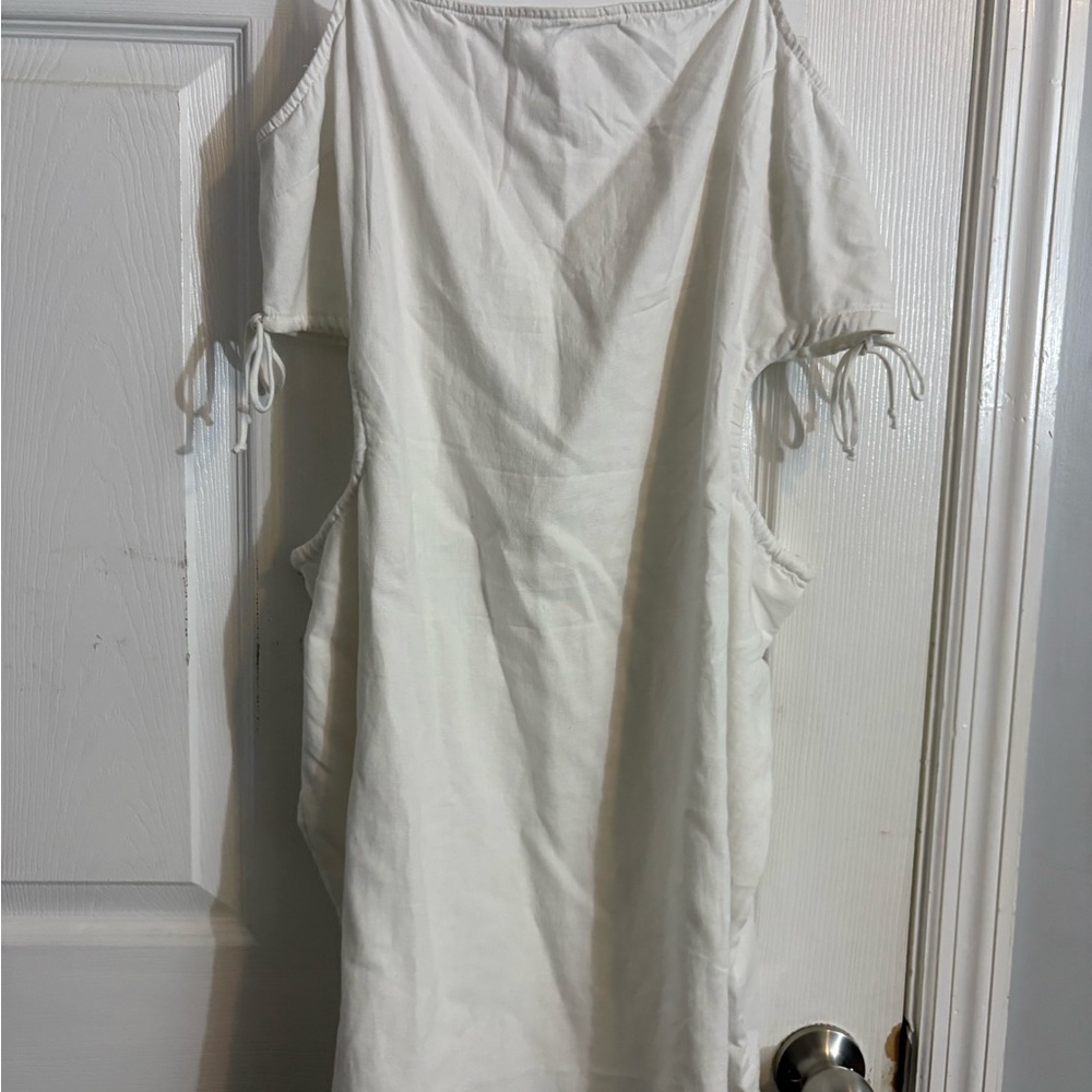 Aerie White  Dress with Tie Cutout Sides